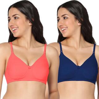 Navya Lightly Padded Full-Coverage T-Shirt bra (Pack of 2) - Incare