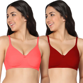 Navya Lightly Padded Full-Coverage T-Shirt bra (Pack of 2) - Incare