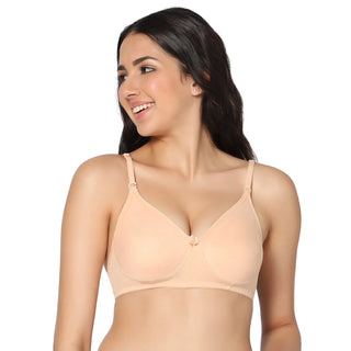 Non padded medium coverage Tomato & Skin Color Everyday Bra (Pack of 2)