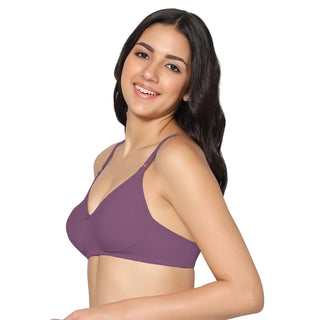 Non padded medium coverage Tomato and Wine Color Everyday Bra (Pack of 2)