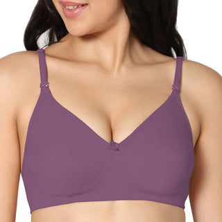 Non padded medium coverage Tomato and Wine Color Everyday Bra (Pack of 2)