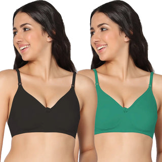 Navya Lightly Padded Full-Coverage T-shirt bra (Pack of 2) - Incare