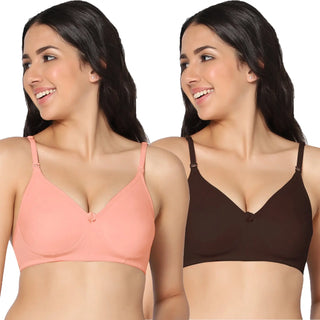 Navya Lightly Padded Full-Coverage T-shirt bra (Pack of 2) - Incare