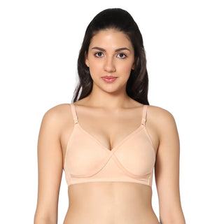 Non-Padded Full Coverage T-Shirt Bra Green Skin color  (Pack of 2)