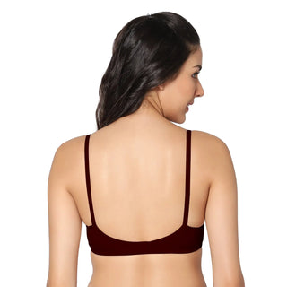 Non-Padded Full Coverage  T-Shirt Bra Maroon Green  color  (Pack of 2 )