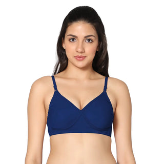 Non-Padded Full Coverage  T-Shirt Bra RoyalBlue Black  color  (Pack of 2)