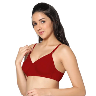 Non-Padded Full Coverage T-Shirt Bra Royalblue Red color  (Pack of 2)