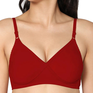 Non-Padded Full Coverage T-Shirt Bra Royalblue Red color  (Pack of 2)