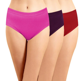 Solid Hipster with Inner Elastic Panties  (Pack of 3) - Incare