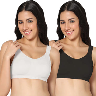 Sports-02 Non-Padded Full Coverage Sports bra (Pack of 2) - Incare