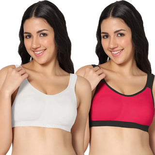 Sports-02 Non-Padded Full Coverage Sports bra (Pack of 2) - Incare