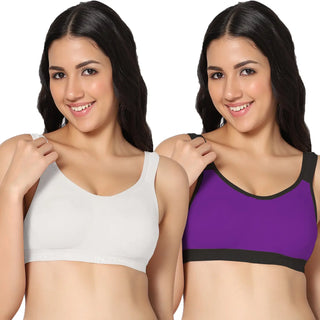 Sports-02 Non-Padded Full Coverage Sports bra (Pack of 2) - Incare