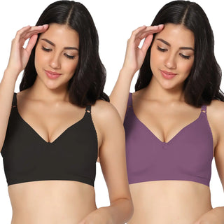 Suhana Non-Padded Full Coverage T-Shirt Bra (Pack of 2) - Incare