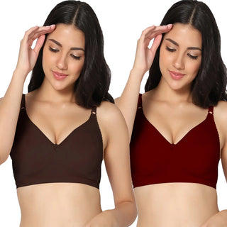 Suhana Non-Padded Full Coverage T-Shirt Bra (Pack of 2) - Incare