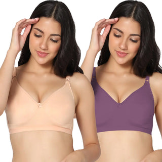 Suhana Non-Padded Full Coverage T-Shirt Bra (Pack of 2) - Incare