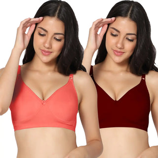 Suhana Non-Padded Full Coverage T-Shirt Bra (Pack of 2) - Incare