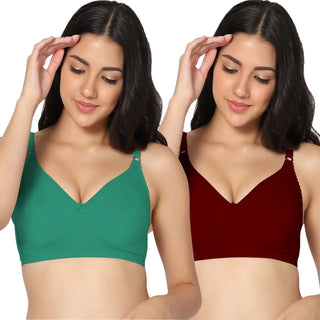 Suhana Non-Padded Full Coverage T-Shirt Bra (Pack of 2) - Incare