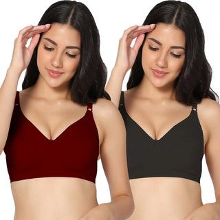 Suhana Non-Padded Full Coverage T-Shirt Bra (Pack of 2) - Incare