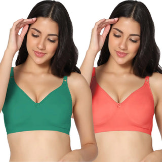 Suhana Non-Padded Full Coverage T-Shirt Bra (Pack of 2) - Incare