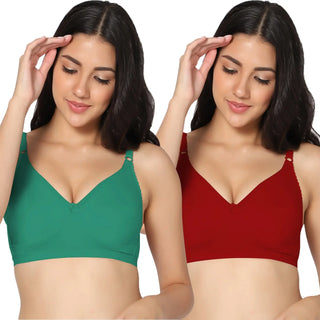 Suhana Non-Padded Full Coverage T-Shirt Bra (Pack of 2) - Incare