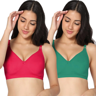 Suhana Non-Padded Full Coverage T-Shirt Bra (Pack of 2) - Incare