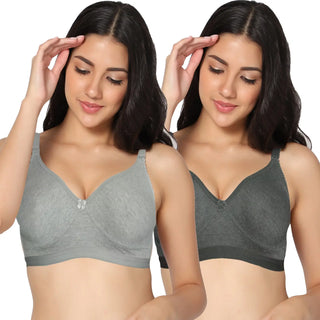 Suhana Non-Padded Full Coverage T-Shirt Bra (Pack of 2) - Incare