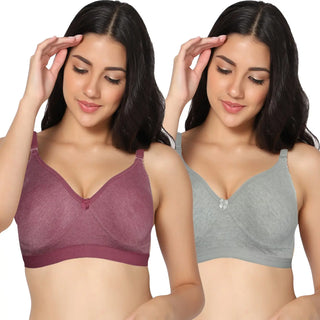 Suhana Non-Padded Full Coverage T-Shirt Bra (Pack of 2) - Incare