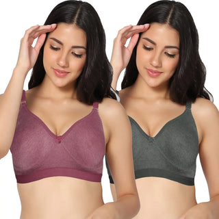 Suhana Non-Padded Full Coverage T-Shirt Bra (Pack of 2) - Incare