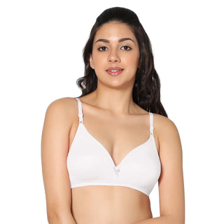 Half Coverage Non-Padded Black White Color Regular Bra (Pack of 2)