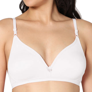 Half Coverage Non-Padded Black White Color Regular Bra (Pack of 2)