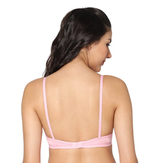 Half Coverage Non-Padded Pink White Color Regular Bra (Pack of 2)