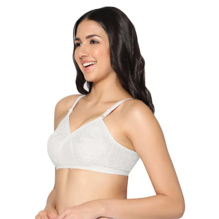 Zoya Non-Padded Full Coverage Embroidery Cotton Bra (Pack of 2) - Incare