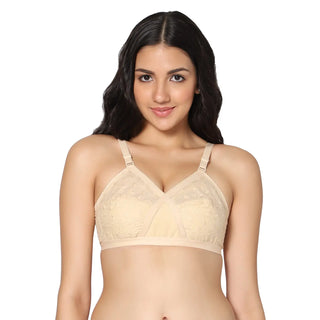 Zoya Non-Padded Full Coverage Embroidery Cotton Bra (Pack of 2) - Incare