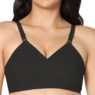 Zoya Non-Padded Full Coverage Embroidery Cotton Bra (Pack of 2) - Incare