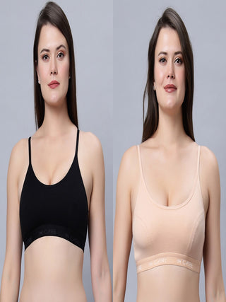 Full Coverage Non-Padded Sports bra (Pack of 2) Incare