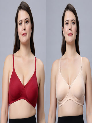 Navya Lightly Padded Full-Coverage T-Shirt bra (Pack of 2) Incare