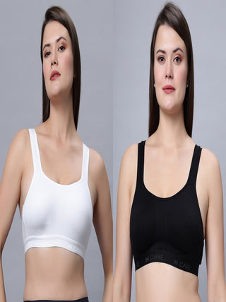 Sports-02 Non-Padded Full Coverage Sports bra (Pack of 2) Incare