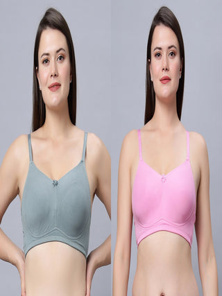 ALPLNIVEA Non-Padded Full Coverage T-Shirt Bra (Pack of 2) Incare