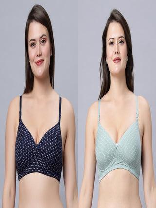 ICPD-PRINT_ASRTD Full Coverage Lightly Padded Bra (Pack of 2) Incare