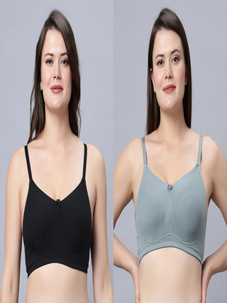 ALPLNIVEA Non-Padded Full Coverage T-Shirt Bra (Pack of 2) Incare