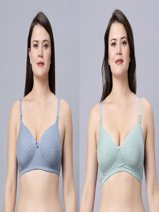 ICPD-PRINT_ASRTD Full Coverage Lightly Padded Bra (Pack of 2) Incare