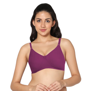 Medium Coverage Padded Tshirt Onion and Carrot Color Bra (Pack of 2)