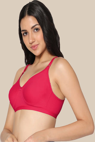 Full coverage Non Padded Bra Magenta Skin color (Pack of 2)