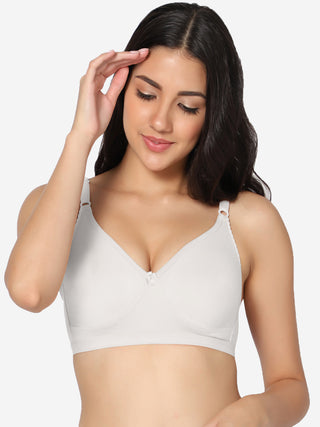 Full Coverage Non-Padded T-Shirt Bra White Coffee color  (Pack of 2)